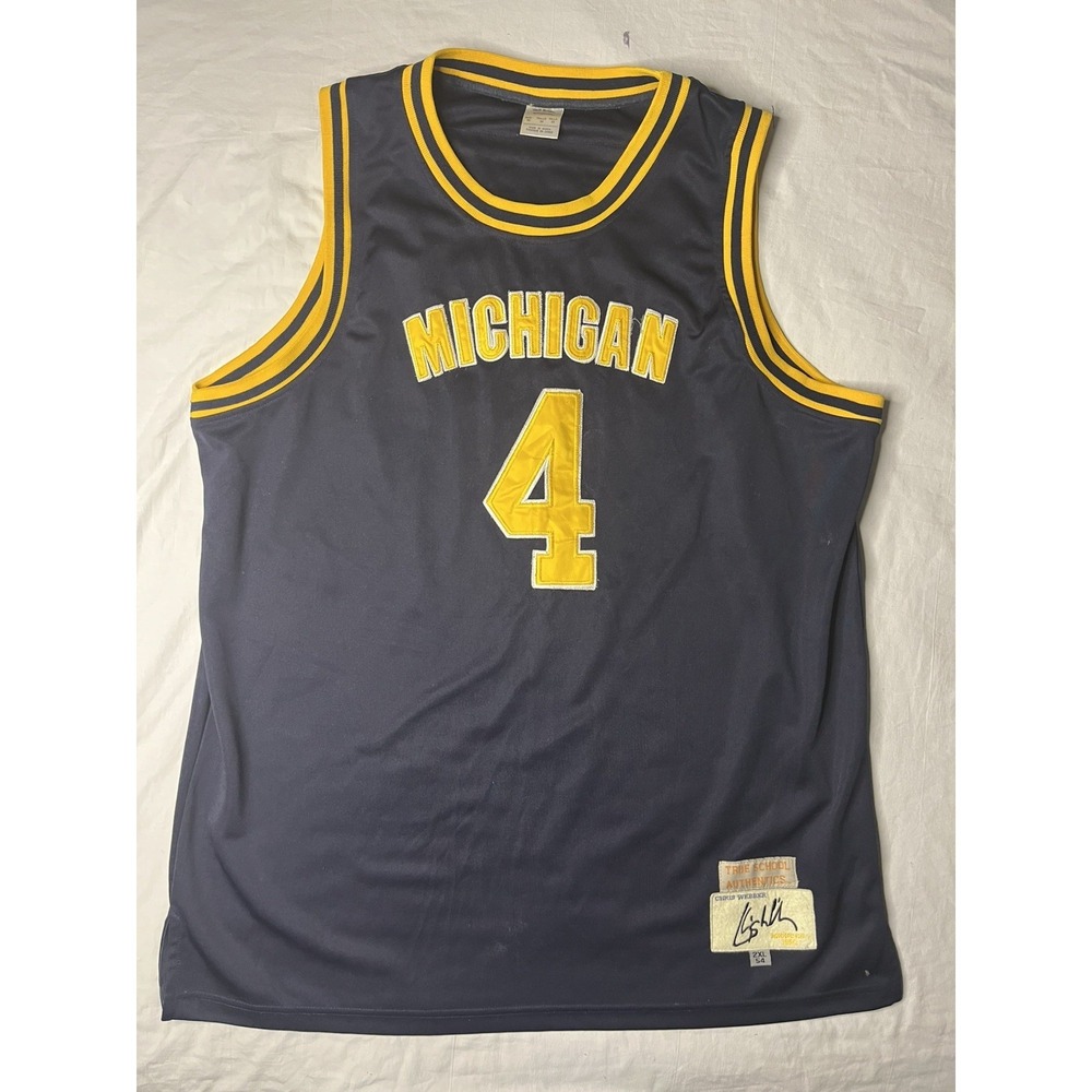True School Authentics Michigan Chris Webber Jersey Men's XL 54 Blue Basketball